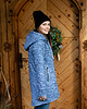 bluza z kapturem damska BLUZA NA ZAMEK ALINA  niebieski melanż 2