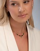 bransoletki - inne Złoty naszyjnik z naturalnymi kamieniami i zawieszką słońce Paraiso Aurevia 2