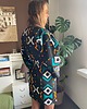 bluzki kimonowe damskie Kimono Green Love butelkowa zieleń/czerń 1