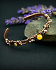 bransoletki wire wrapping Miedziana bransoleta mankietowa z agatami 3