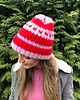 czapki damskie Wełniana walentynkowa czapka Lily serca 100% wełna handmade ręcznie robiona 6