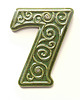 napisy dekoracyjne i tabliczki Numer domu, cyfra 7 zielono-brązowa, do przykręcenia 1