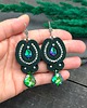 kolczyki soutache Kolczyki sutasz zielone wieczorowe z kryształkami Velo 2
