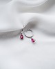kolczyki srebrne Kolczyki koła srebrne z różową kropelką cyrkonia DROPLET PINK 2