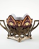patery i talerze Patera secesyjna z ceramicznym wkładem i metalowym koszem, Art Nouveau 2