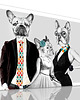 obrazy Obraz drukowany z rodziną buldogów 120x80 1
