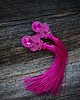 kolczyki soutache Fuksja- kolczyki sutasz z chwostami 2
