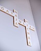 napisy dekoracyjne i tabliczki Litery typu scrabble, z drewna, drewniana krzyżówka biała 5