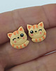 kolczyki z masy plastycznej Kolczyki rude kotki 2
