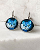 kolczyki szklane Blue cat kolczyki wiszące na imieniny 5