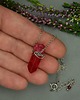wisiory Naszyjnik talizman surowy czerwony kryształ górski wire wrapping 2