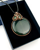 wisiory Wisiorek z dużym zielonym agatem  wire wrapping 1