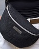 saszetka nerka Czarna nerka  pleciony materiał boho na ramię 1
