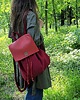 plecaki "Nakama" Plecak czerwony / aksamit z ekoskórą 2
