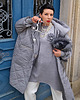 swetry damskie Sweter oversize V szary 1