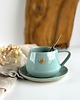 filiżanki Filiżanka ze spodkiem beczułka ręcznie robiona 250 ml - turkusowa z sercem 3
