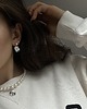 srebrne naszyjniki Srebrny naszyjnik z pereł naturalnych z plecioną retro zawieszką 2