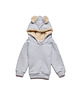 bluzy dla niemowlaka Bluza hoodie MIŚ szara z beżem 3