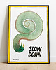 plakaty Plakat  SLOW DOWN grafika ślimak urodziny ilustracja do domu 5