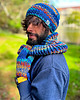 tuby i kominy Męski komin ręcznie robiony Merino 50% "Górski potok" 3