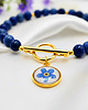 bransoletki z kamieni naturalnych Bransoletka z lapis lazuli i niezapominajką 2