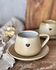 filiżanki Filiżanka ze spodkiem beczułka 250 ml w stylu boho - Pustynny piach z sercem 3