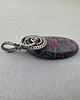 wisiory Amira - zoisyt rubinowy w oksydowanym srebrze, wire-wrapping 1