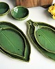 patery i talerze Zestaw ceramiczny do sushi  talerze liście i miseczki 4