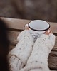 rękawiczki damskie Białe mitenki z warkoczami LULLABY 100 % alpaka 2