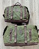 torby podróżne Duża torba podróżna ze skóry i bawełny zielono-brązowa w stylu Vintage. 5