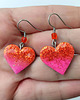 kolczyki z masy plastycznej Pomarańczowe Kolczyki Serca z Brokatem 2