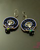 kolczyki soutache Czerń, złoto i szafir - delikatne  kolczyki sutasz 4
