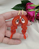kolczyki soutache Długie kolczyki soutache na wesele, pomarańczowe kolczyki 2