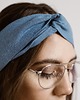 opaski do włosów Lniana opaska do włosów, turban, DEEP BLUE 1