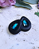 biżuteria różna Tunele do uszu łezki 10-100mm ze szklanym kryształkiem #021 Blue Zircon 4