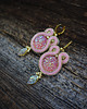 Biżuteria ślubna Migoczące kolczyki soutache- pudrowy róż 1