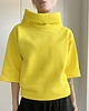 bluza bez kaptura damska Bluza golf rękaw do łokcia żółta 2