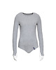 body damskie Szare body z długim rękawem 1