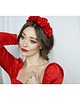 opaski do włosów Czerwona opaska róże 2