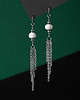 kolczyki srebrne Długie kolczyki ze stali z howlitem i łańcuszkami 1