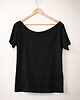 t-shirt damskie Czarny Oversize Bez Nadruku 1