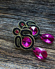 kolczyki soutache Róż, czerń i złoto-  kolczyki soutache 5