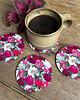 podkładki do kuchni Podkładki pod kubek- Piwonie- Kwiaty - Ilustracja - Cup coasters 2