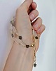 chokery Naszyjnik choker z kamieni naturalnych kwarc różowy stal szlachetna kwiaty 4