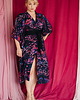 sukienki midi damskie KIMONO róż/ szlafrok / kopertowa sukienka, autorski wzór rybki 100% wiskoza 4