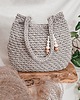 torby na ramię Duża pleciona torebka na ramię Belly bag - perłowa 1