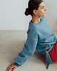 bluza bez kaptura damska Bluza OVERSIZE DAMSKA BŁĘKITNY KRÓLIK Z USZAMI 1