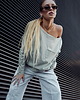 t-shirt damskie Koszulka longsleeve Z KIESZONKĄ bawełniana pistacja 2