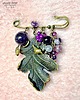 broszki Broszka niezwykła na agrafce w modnym stylu Boho handmade ametystowo-złota 3