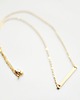 złote naszyjniki 16k Gold Plated Wide Horizontal Bar Necklace 2
